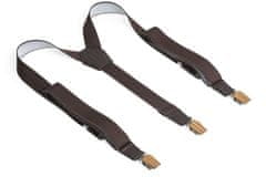 BeWooden Kožené traky Dolor Suspenders s drevenými detailmi hnedé