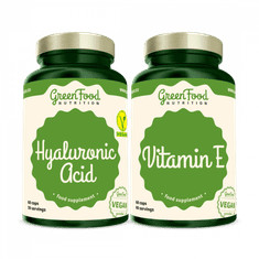 GreenFood Nutrition Kyselina Hyaluronová 60 kapsúl + Vitamín E 60 kapsúl
