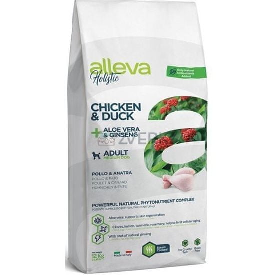 Alleva Granule pre psa HOLISTIC dog chicken & duck adult medium 12 kg