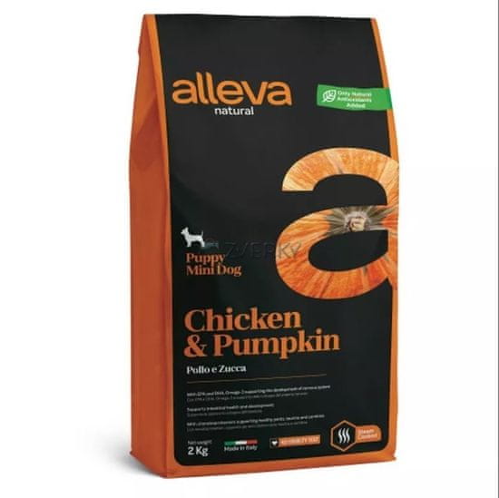 Alleva Granule pre psa chicken & pumpkin puppy mini 2 kg