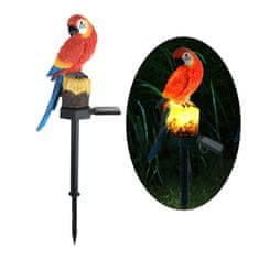 Alum online Dekoratívna LED solárna lampa Papagáj - červená