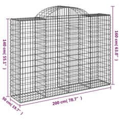 Petromila vidaXL Oblúkové gabionové koše 5 ks 200x50x140/160 cm pozink. železo