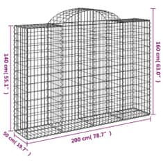 Petromila vidaXL Oblúkové gabionové koše 4 ks 200x50x140/160 cm pozink. železo