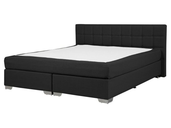 Beliani Čalúnená posteľ 160 x 200 cm čierna ADMIRAL