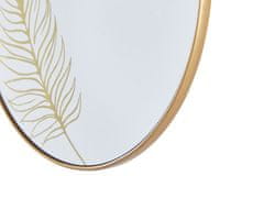 Beliani Nástenné zrkadlo v zlatej farbe 57 cm SAUVIE