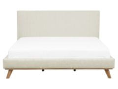 Beliani Ženilková čalúnená posteľ 160 x 200 cm béžová TALENCE