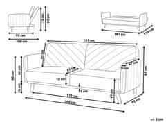 Beliani Zamatová rozkladacia pohovka sivobéžová SENJA