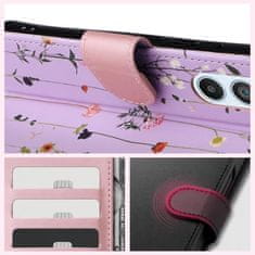Tech-protect Wallet knižkové puzdro na Samsung Galaxy A14 4G / 5G, garden violet