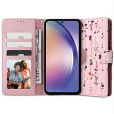 Tech-protect Wallet knižkové puzdro na Samsung Galaxy A14 4G / 5G, garden pink
