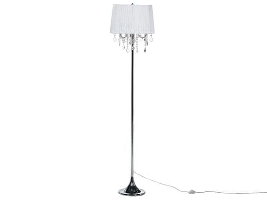 Beliani Kovová stojaca lampa 165 cm biela EVANS