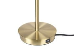Beliani Kovová stolná lampa s USB portom zlatá ARIPO