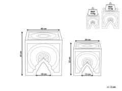 Beliani Sada 2 odkladacích stolíkov z tmavého dreva SHUKUR