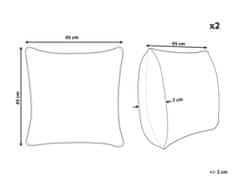 Beliani Sada 2 dekoratívnych vankúšov 45 x 45 cm béžová/biela AGRIMONY