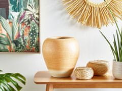 Beliani Dekoratívna terakotová váza 34 cm oranžová/béžová SKIONE