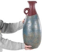 Beliani Dekoratívna terakotová váza 50 cm modrá/hnedá VELIA