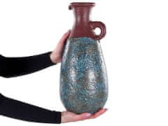 Beliani Dekoratívna terakotová váza 40 cm modrá/hnedá VELIA