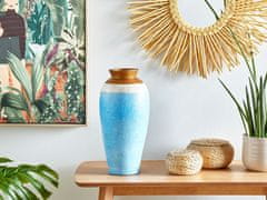 Beliani Dekoratívna terakotová váza 42 cm modrá PLATEJE