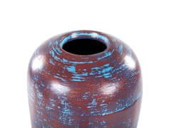 Beliani Dekoratívna terakotová váza 59 cm hnedá/modrá DOJRAN