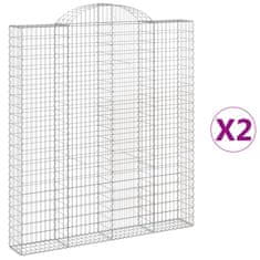 Vidaxl Oblúkový gabionový kôš 2 ks 200x30x220/240cm pozinkované železo