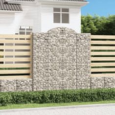 Vidaxl Oblúkový gabionový kôš 4 ks 200x50x220/240cm pozinkované železo