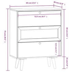 Vidaxl Komoda so zásuvkami 60x30x75 cm kompozitné drevo