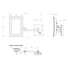 SAPHO Závesné kozmetické zrkadlo led, 160x240, chrom (MW834)