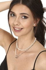 JwL Luxury Pearls Trendy oceľový náhrdelník s pravými riečnymi perlami JL0788