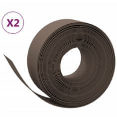 Vidaxl Záhradné obruby 2 ks hnedé 10 m 20 cm polyetylén