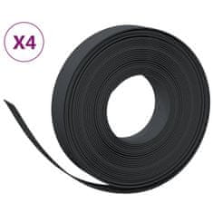 Vidaxl Záhradné obruby 4 ks čierne 10 m 10 cm polyetylén