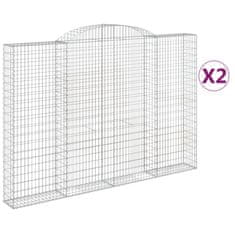 Vidaxl Oblúkové gabionové koše 2ks 300x30x200/220cm pozinkované železo