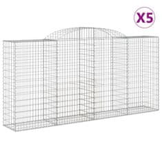 Petromila vidaXL Oblúkové gabionové koše 5 ks 300x50x140/160 cm pozink. železo