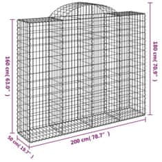 Petromila vidaXL Oblúkové gabiónové koše 2ks 200x50x160/180cm pozinkované železo