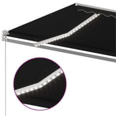 Vidaxl Ručne zaťahovacia markíza s LED 400x350 cm antracitová