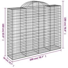 Petromila vidaXL Oblúkové gabiónové koše 5ks 200x50x160/180cm pozinkované železo