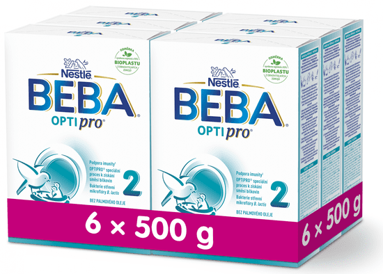 BEBA OPTIPRO 2 pokračovacie dojčenské mlieko, 6x500 g