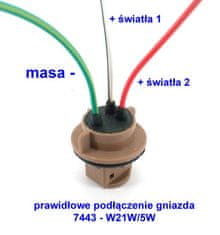 motoLEDy W21/5W LED žiarovka 7443 12-24V CANBUS 2000lm červená