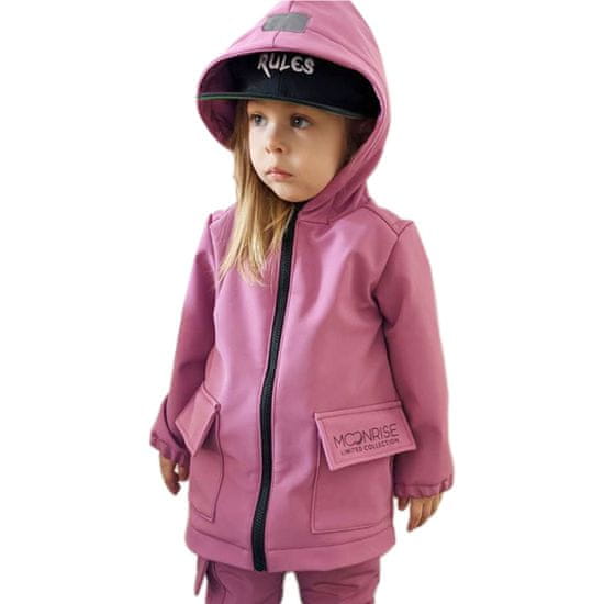 MOONRISE Fashion Detská softshell bunda - look up at the stars pink