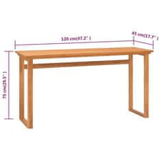 Vidaxl Stôl 120x45x75 cm masívne teakové drevo