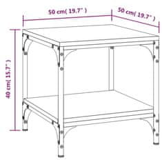 Vidaxl Konferenčný stolík sivý dub sonoma 50x50x40cm spracované drevo