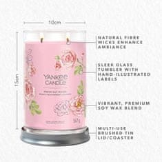 Yankee Candle Vonná sviečka Signature Tumbler in glass big Fresh Cut Roses 567g