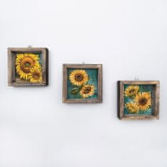 Wallity Súprava nástenných obrazov Sunflowers 15x15 cm 3 ks žltá