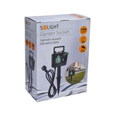 Solight Predlžovací kábel záhradný stĺpik SOLIGHT PG01 2 zásuvky