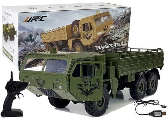 Lean-toys Vojenské auto na diaľkové ovládanie 47 cm Transporter Terrain 6 kolies R/C