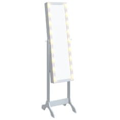 Petromila vidaXL Voľne stojace zrkadlo s LED, biele 34x37x146 cm