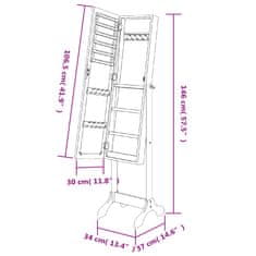 Petromila vidaXL Voľne stojace zrkadlo, biele 34x37x146 cm