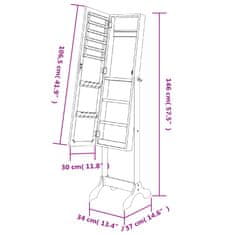 Petromila vidaXL Voľne stojace zrkadlo 34x37x146 cm