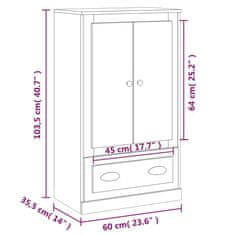 Vidaxl Vysoká skrinka biela 60x35,5x103,5 cm kompozitné drevo