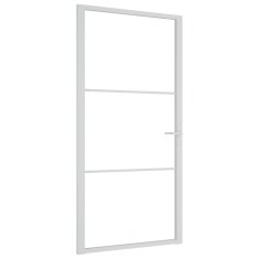 Vidaxl Vnútorné dvere 102,5x201,5 cm biele ESG sklo a hliník