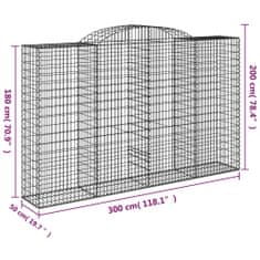 Petromila vidaXL Oblúkové gabiónové koše 2ks 300x50x180/200cm pozinkované železo