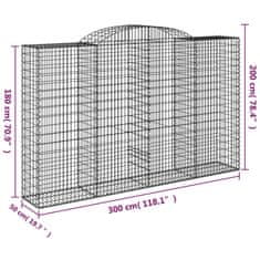 Petromila vidaXL Oblúkové gabiónové koše 12 ks 300x50x180/200cm pozink. železo